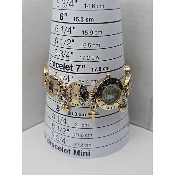 Studio Time Inspirational Watch Women Gold Tone 22mm Christian New Battery - Picture 6 of 10